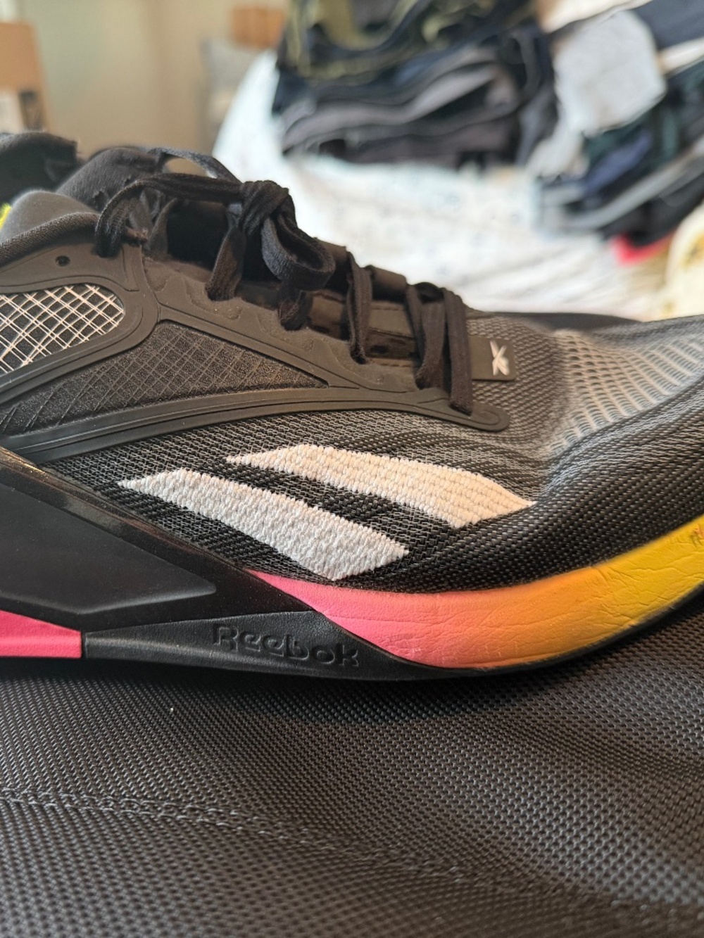 MENs Reebok Nano x 2 Athletic Shoes - Black/Multi-colored (Size 11.5)